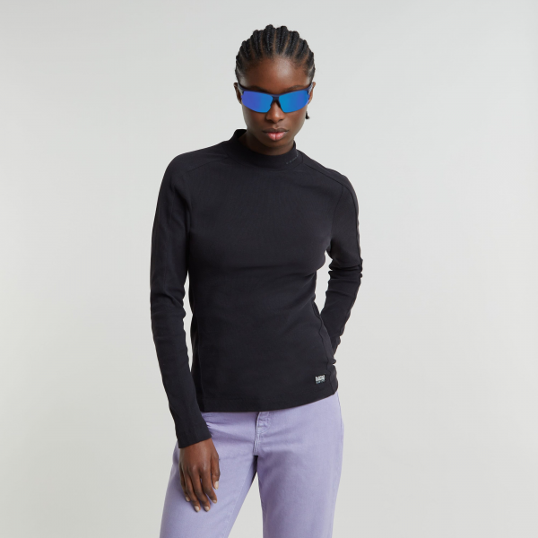 G-star slim rib mock ls wmn