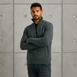 Cast Iron half zip collar knit