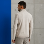 Cast Iron half zip cotton knit